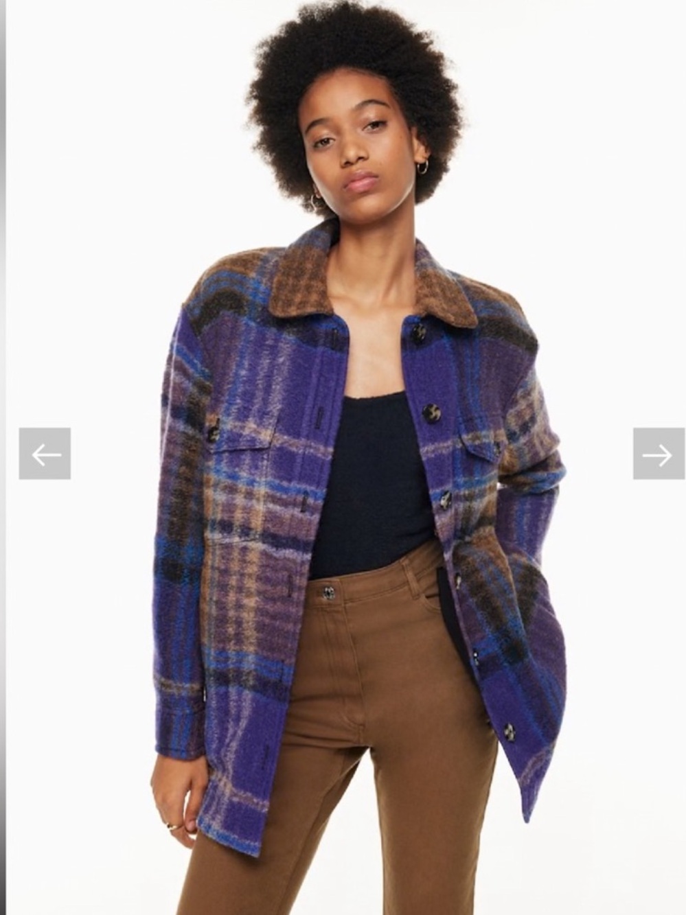 Wilfred Free The Ganna™ Utility Shirt Jacket Purple Blue Brown size Small - Picture 3 of 16